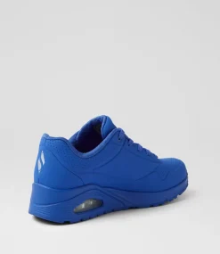 Women SKECHERS Sneakers|Wedges-73690 Uno Stand On Air Dazzling Blue Smooth Sneakers