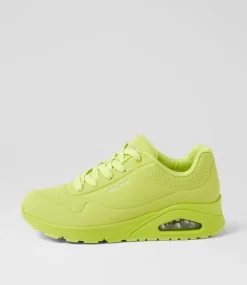 Women SKECHERS Sneakers|Wedges-73690 Uno Stand On Air Limeade Smooth Sneakers