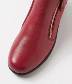 Women SUPERSOFT Boots|Comfort-Abadene Cherry Leather Ankle Boots