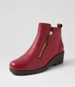 Women SUPERSOFT Boots|Comfort-Abadene Cherry Leather Ankle Boots