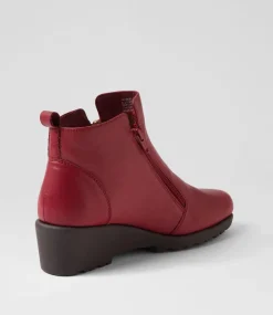 Women SUPERSOFT Boots|Comfort-Abadene Cherry Leather Ankle Boots
