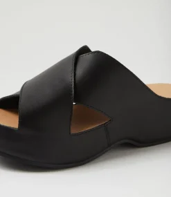 Women SUPERSOFT Comfort|Sandals-Abile Black Leather Sandals
