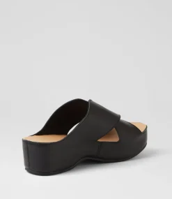 Women SUPERSOFT Comfort|Sandals-Abile Black Leather Sandals