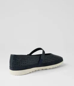 Women DIANA FERRARI Mary Janes|Flats-Acardia Navy Leather Lizard Flat Shoes