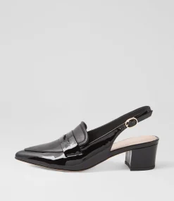 Women TOP END Heels-Aidayo Black Patent Leather Heels