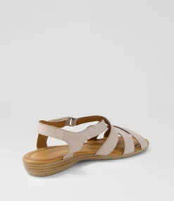 Women DIANA FERRARI Flats|Sandals-Albaha Light Grey Leather Sandals