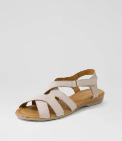 Women DIANA FERRARI Flats|Sandals-Albaha Light Grey Leather Sandals