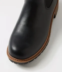Women I LOVE BILLY Boots-Alchero Black Natural Chelsea Boots