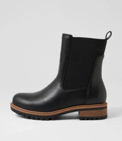 Women I LOVE BILLY Boots-Alchero Black Natural Chelsea Boots