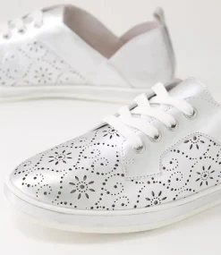 Women SUPERSOFT Comfort|Sneakers-Alexis Silver Leather Sneakers