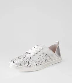 Women SUPERSOFT Comfort|Sneakers-Alexis Silver Leather Sneakers