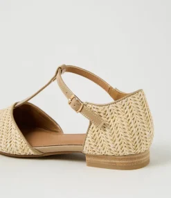 Women I LOVE BILLY Flats-Allora Natural Synthetic Raffia Flat Shoes