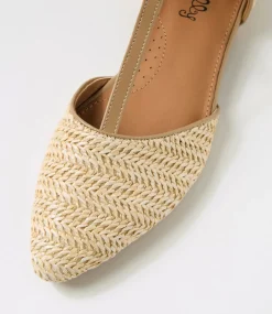 Women I LOVE BILLY Flats-Allora Natural Synthetic Raffia Flat Shoes