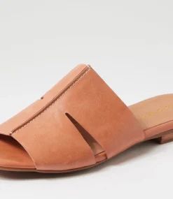 Women DIANA FERRARI Flats|Sandals-Allspices Rust Leather Sandals