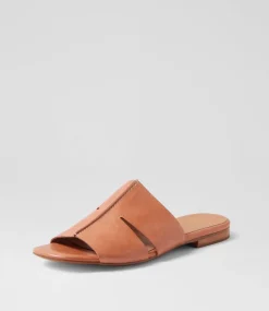 Women DIANA FERRARI Flats|Sandals-Allspices Rust Leather Sandals