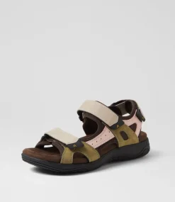 Women COLORADO Comfort|Flats-Alpine Light Beige Pink Khaki Nubuck Sandals