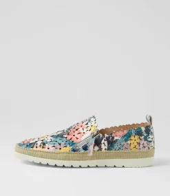 Women DIANA FERRARI Flats-Amindi Summer Floral Leather Flat Shoes