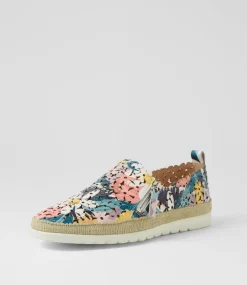 Women DIANA FERRARI Flats-Amindi Summer Floral Leather Flat Shoes