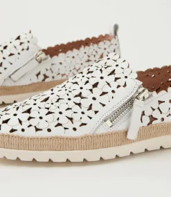 Women DIANA FERRARI Flats-Amindi White Leather Flat Shoes