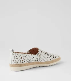 Women DIANA FERRARI Flats-Amindi White Leather Flat Shoes