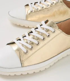 Women DIANA FERRARI Flats-Amitta White Platinum Shrunken Leather Lace Up Flats