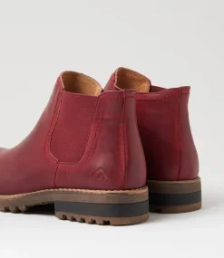 Women COLORADO Boots|Comfort-Amo Dark Red Leather Ankle Boots