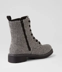 Women I LOVE BILLY Boots-Anabelo2 Black Tweed Fabric Ankle Boots