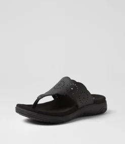 Women COLORADO Comfort|Slides-Aneto Black Leather Slides