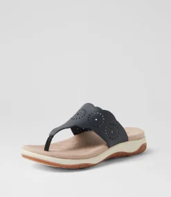 Women COLORADO Comfort|Slides-Aneto Navy Leather Slides