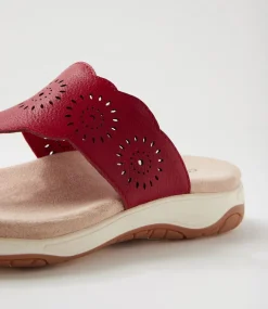 Women COLORADO Comfort|Slides-Aneto Red Leather Slides