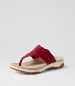 Women COLORADO Comfort|Slides-Aneto Red Leather Slides