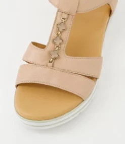 Women SUPERSOFT Comfort|Sandals-Angelia Dark Nude Leather Sandals