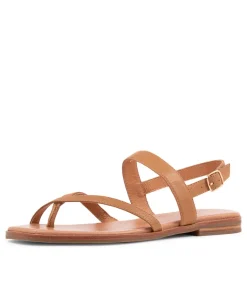 Women DIANA FERRARI Flats|Sandals-Anord Light Camel Leather Sandals