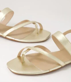 Women DIANA FERRARI Sandals|Flats-Anord Pale Gold Leather Sandals