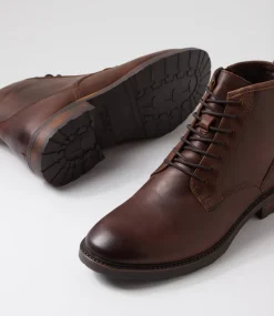 WINDSOR SMITH Boots|Casuals-Ansel Dark Brown Tumbled Leather Lace Up Boots