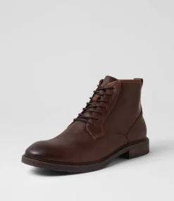 WINDSOR SMITH Boots|Casuals-Ansel Dark Brown Tumbled Leather Lace Up Boots