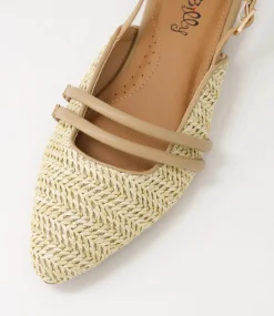 Women I LOVE BILLY Flats-Antees Natural Synthetic Raffia Flat Shoes