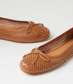 Women TOP END Flats-Appso Dark Tan Leather Flat Shoes