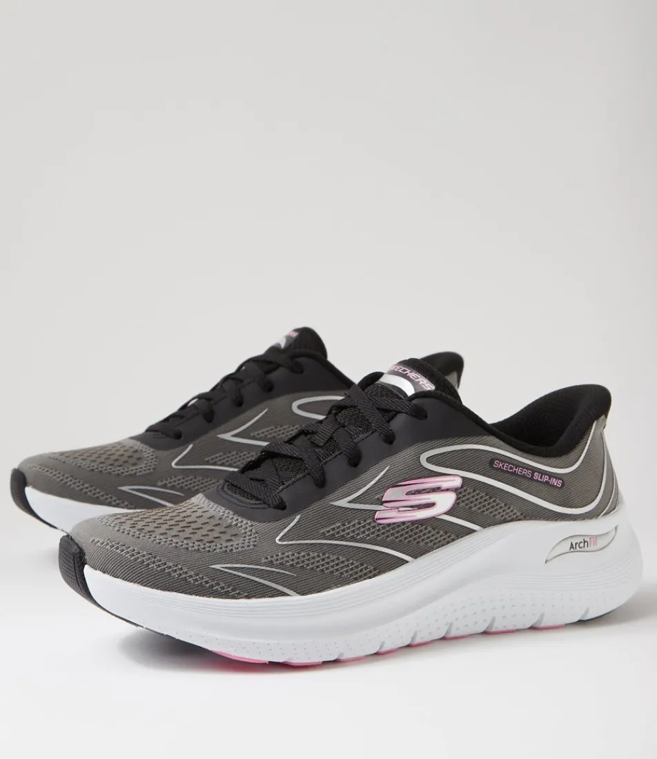 Women SKECHERS Sneakers-Arch Fit 2 Black Pink Mesh Sneakers