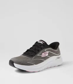 Women SKECHERS Sneakers-Arch Fit 2 Black Pink Mesh Sneakers