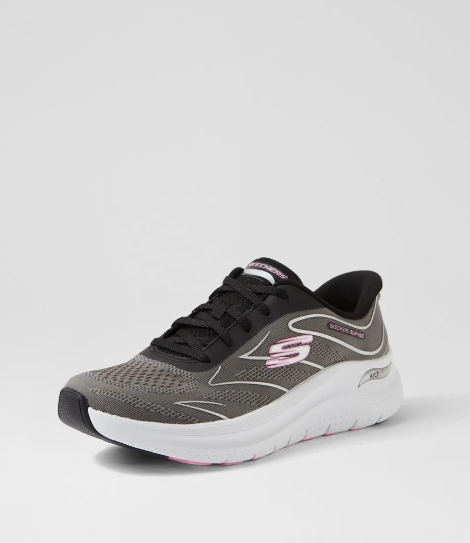 Women SKECHERS Sneakers-Arch Fit 2 Black Pink Mesh Sneakers