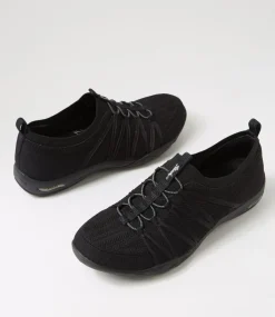 Women SKECHERS Sneakers-Arch Fit Comfy Black Mesh Sneakers