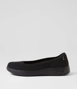 Women SKECHERS Sneakers-Arch Fit Inspire Black Knit Sneakers