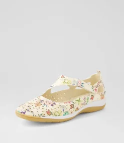 Women I LOVE BILLY Flats-Ardon Beige Wildflower Flat Shoes