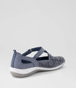 Women I LOVE BILLY Flats-Ardon Mid Blue Nubuck Pu Flat Shoes