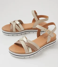 Women SUPERSOFT Comfort|Sandals-Arenia Almond Leather Sandals