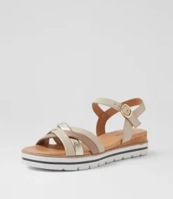 Women SUPERSOFT Comfort|Sandals-Arenia Almond Leather Sandals