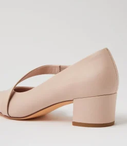 Women TOP END Heels-Aresa Nude Leather Patent Heels
