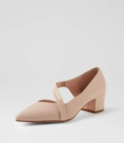 Women TOP END Heels-Aresa Nude Leather Patent Heels