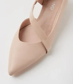 Women TOP END Heels-Aresa Nude Leather Patent Heels